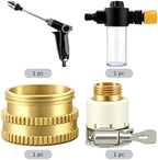 High Pressure Spray Gun Kit with Adjustable Nozzle and Foam Cannon, 3 Metal Connectors, Ergonomic Handle, ABS and Iron Construction, 13.8 x 6.7 in / 35 x 17 cm, for Car Washing and Garden Cleaning - Image 2
