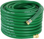 Guitrees 100FT 5/8 Heavy Duty Rubber Garden Hose - 300psi Working, 1000psi Burst - Hot/Cold Water - Five-Layered Braiding for Durability - Versatile for Gardening, Agriculture, Construction(Green) by Guitrees