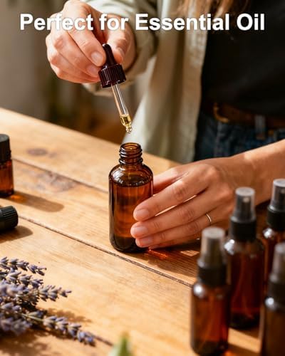 KEYWING 35 Pack 4oz Small Amber Glass Spray Bottles for Essential Oils - Image 6