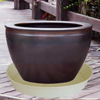 3 Pack of 25 26 inch Plant Saucer (22.7 Inch Base), 4.2" Depth, Large Deep Plastic Flower Planter Water Trays for Indoors Outdoor Bath Bath, Plant Drip Trays for Pot (26", Beige) - Image 6