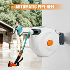 100ft 1/2in Retractable Garden Hose Reel Wall Mount, Automatic Hose Reel with Hidden Handle And Slow Return System, Auto-Rewind Any Length Lock 180 Degree Swivel Green - Image 6