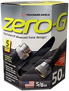 zero-G Lightweight, Ultra Flexible, Durable, Kink-Free Garden Hose, 5/8-Inch by 100-Feet,Black (5/8" x 50' 2 Pack) by TeknorApex