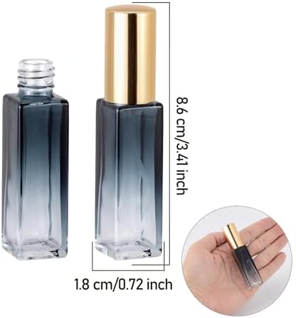 45pcs 10ml Mini Glass Spray Bottles Square Gradient Gold Cap - Image 2