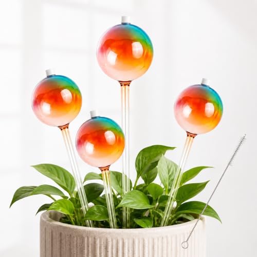 Plant Watering Globes, Gradient Color Glass 9 oz Self Watering Globes by JNTGVINE