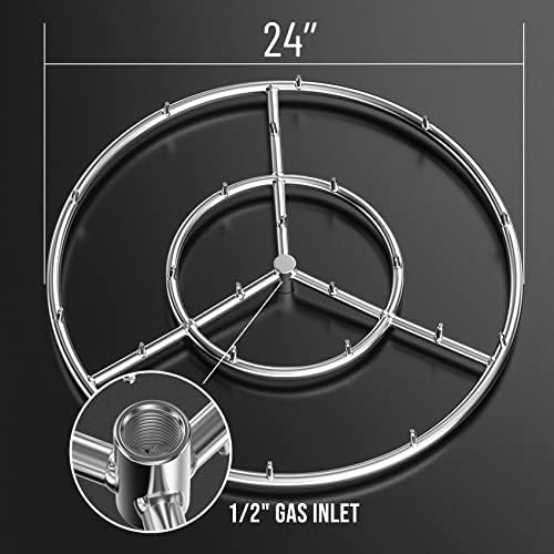 Skyflame 24-Inch Round Stainless Steel Fire Pit Jet Burner Ring - Image 2