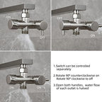 Tecmolog 2 Way Shower Diverter Brushed Nickel Shower Head Shut Off Valve Splitter Brass, DSF014NA - Image 5