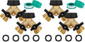 Biswing 4 Pack Garden Hose Splitter 2 Way, Heavy Duty Brass Connector Tap Splitter, Y Splitter 2 Valves with 4 Extra Rubber Washers by Biswing