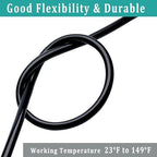 5/8" id - 25 ft Black Vinyl Tubing Flexible PVC Irrigation Hose & 2 Clamps - Image 3
