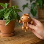 Ceramic Plant Watering Spike, Smiling Pot Character Slow-Release Water Dripper for Indoor Potted Plants, Houseplants and Home Garden, Terracotta Brown, 1 Pack (Small) - Image 7