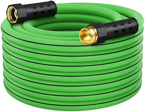 50ft Garden Hose 5/8”, Flexible Water Hose with Swivel Grip, Kink Resistant and Leakproof Brass Fittings for Lawn, Garden & Car Wash (50 Feet) by Unknown