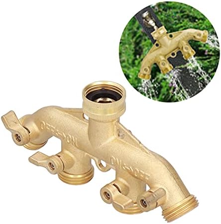 Hose Splitter, 4 Way Hose Splitter with Ball Valve Individual Control Gasket and Tape, Brass Hose Splitter Suitable for Garden Irrigation - Image 4