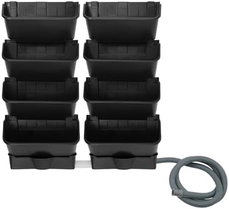 Vertical Wall Planter for Indoor Plant, 8 Pack, Black by kunghei
