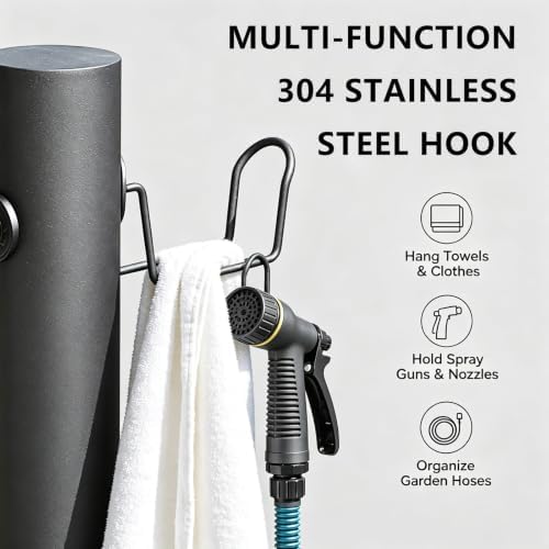 Yard Antifreeze Cracking Floor-Standing Water Spigot,Stainless Steel Vertical Water Hydrant,with Hose Holder,Freestanding Garden Waters Column for Car Watering - Image 6