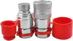 3/4'' SAE-12 UNF1-1/16 Skid Steer Flat Face Hydraulic Quick Connect Coupling/Coupler, 1/2 Body W/Dust Cap by Undercarriage