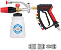 DUSICHIN Pressure Washer Gun Swivel Joint 4000 PSI Snow Foam Cannon Dual-Ended Shift Valve 7 Nozzles, Foam Lance Kit Dual Connector 7 Pressure Washer Tip holders 3/8“ Fitting M22-14 M22-15 DUS2913 by DUSICHIN