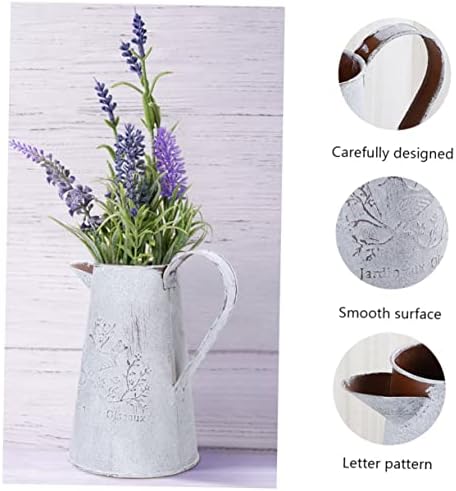 3pcs Vintage Iron Flower Bucket Decor with Handle - Image 5