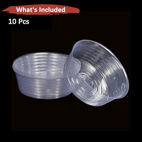 10IN Plant Pot Saucer [10PCS] - Round Deepened Flower Drip Tray Use for Indoor Outdoor Garden Potted Plants - [Clear] Plastic Plant Saucer - Image 4
