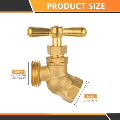 5 PC HeSun 1/2" FIP x 3/4" MHT Garden Hose Faucet/Valve(BIBCOCK016-5) - Image 2