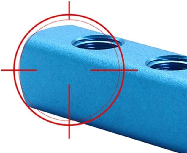 Aurorad Air Manifold Distributor 1/4" PT Thread Port 2 3 4 5 6 7 8 9 Way Pneumatic Quick Plug In Connector Hose Aluminum Block Splitter (Color : 8 Way 11 Port) - Image 6