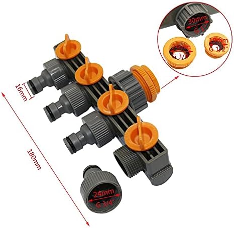 Leakproof Hose Fittings Four-way Crane Control Valve Drip Irrigation Garden Faucet Manifold Irrigation Faucet Fixed Crane 1/2", 3/4", 1" Threaded Connector - Image 2