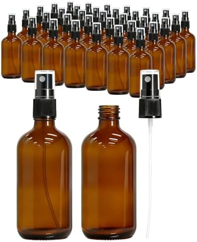 KEYWING 35 Pack 4oz Small Amber Glass Spray Bottles for Essential Oils by KEYWINGDirect