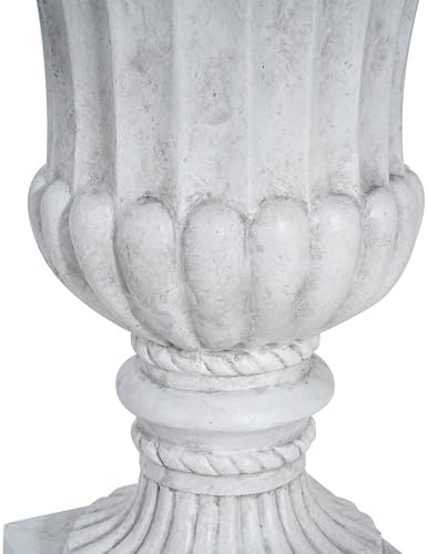 Urn Planter for Outdoor Garden, 26 Inch, Antique White - Image 2
