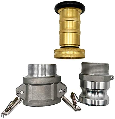 SAFBY Fire Hose Nozzle NPSH/NPT Thermoplastic Fire Equipment Spray Jet Fog with Aluminum Female and Male Fitting (1.5 Inch Brass) - Image 5
