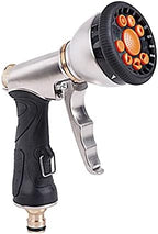 Hose Spray Nozzle, Metal Garden Hose Nozzle, Heavy Duty Water Hose Sprayer with 9 Adjustable Patterns Outdoor Hose Nozzles for Hand Watering Plants and Lawn, Car Washing, Pa - Image 2
