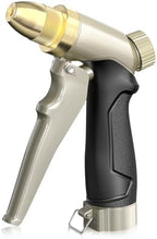 RAINPOINT Garden Hose Nozzle, 100% Heavy Duty Metal Hose Sprayer, High Pressure Water Hose Nozzle with Adjustable Spray Patterns and Flow Control for Watering Plants, Car Washing, Pet Washing,L-Brown by RainPoint