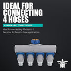 Teal Turtle Aluminum 4-Way Connector Hose Shutoff Manifold, 2-Pack - Image 5