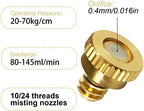 KUWAN 0.016" Orifice (0.4mm) Thread UNC 10/24 Brass Misting Nozzles 150PCS - Image 2