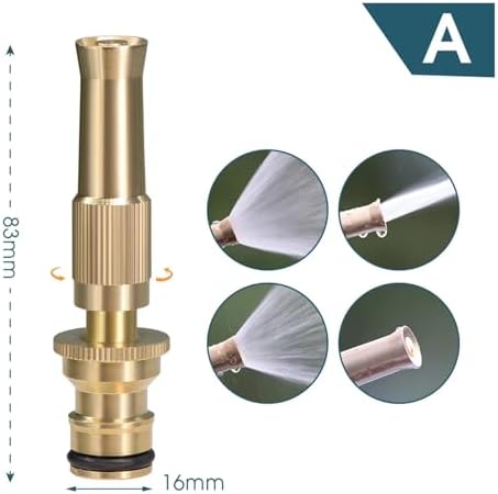 2 pcs Adjustable Brass Nozzle 1/2 3/4 Garden Hose Copper Adapter Quick Water Connector(A) - Image 2