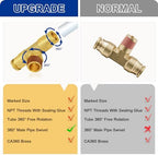 3 PCS DOT Brass Air Brake Fittings 3/8" OD × 1/4" NPT × 3/8" OD Tee - Image 6