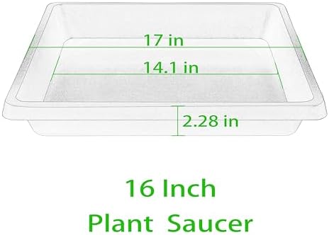 16 Inch Square Plant Saucer 4 Pack, Plant Saucers for Indoors, Large Heavy Duty Plastic Flower Plant Trays for Pots, Under Plant Water Catcher Tray for Potted Plants Outdoors Planter Water Tray - Image 2
