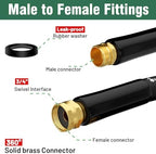 Beitopamz 200 ft Garden Hose, 5/8 in Heavy Duty Water Hose, Flexible and Durable, Lightweight Rubber Hybrid Hose, Leak-Free Connections, Male to Female 3/4'' Brass Fittings for Patio, Lawn, Black - Image 3