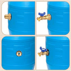 JaGely 3 Sets Brass Rain Barrel Spigot Kit with Heavy Duty Bulkhead Fitting Quarter Turn Ball Valve Rain Barrel Faucet for Aquariums, Water Tanks, Tubs, Pools(Blue) - Image 6