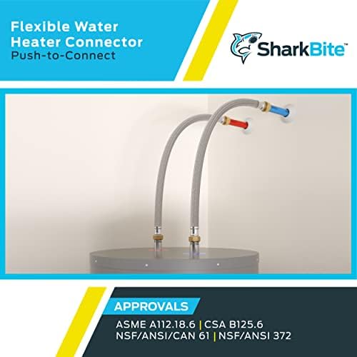 SharkBite 3/4 Inch x 3/4 Inch FIP x 24 Inch Stainless Steel Braided Flexible Water Heater Connector, Push To Connect Brass Plumbing Fitting, PEX Pipe, Copper, CPVC, PE-RT, HDPE, U3088FLEX24LF - Image 5