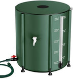 SKM Collapsible Rain Barrel, Anti-Leak 1000D 3-Layer PVC, 53 Gallon, Green by SKM