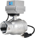 1-1/2 inch DN40 110-230VAC Normally Closed Stainless Steel 304/CF8 Motorized Electrical Ball Valve With U.S. Plug by HSH-Flo