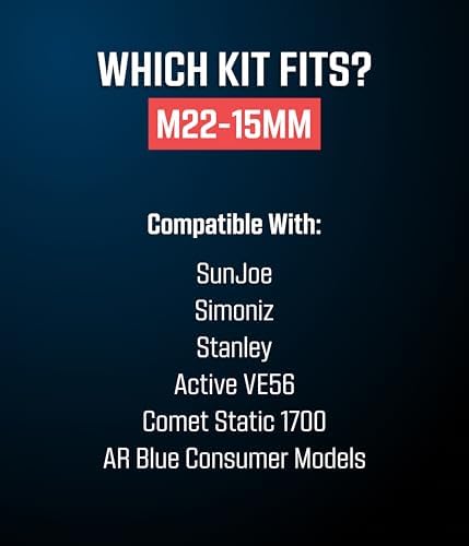 McKillans® M22-15mm Pressure Washer Quick Connect Kit, M22-15mm to 3/8" Male Female Quick Disconnect Kit for Power Washer (Stainless Steel) - Image 2