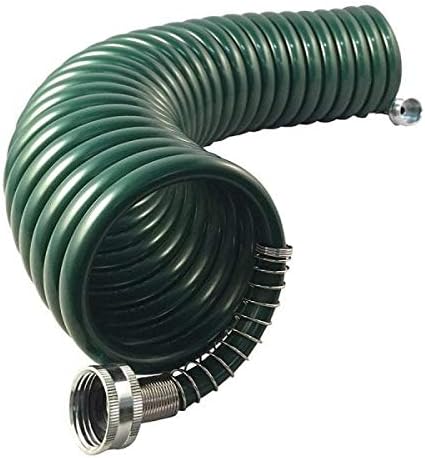 Flexon 1/2" x 25ft Coil Garden Hose – Compact, Kink-Resistant, Lightweight, Space-Saving Design, Durable and Weather-Resistant Watering Hose for Small Yards and Gardening by Flexon