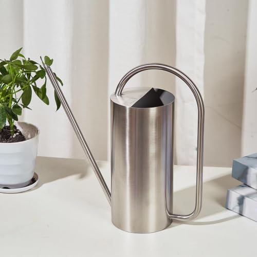 Long Spout Watering Can, Stainless Steel Gardening Kettle with Indoor Plant - Image 3