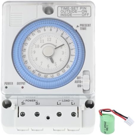 Mechanical Timer Efficient 24 Hour Time Switch for Water Heaters Breeding 100‑240VAC by QERLONG