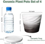 5 Inch Ceramic Plant Pots(5.5 in Diameter),Set of 4 - Image 2