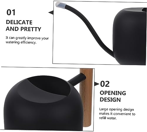 Long Spout Metal Watering Can with Wooden Handle Ergonomic Design for Indoor Plants Flowers Succulents Sturdy Precise Watering Tool for - Image 4