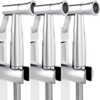 Purrfectzone 3 Pack Bidet Sprayer for Toilet, Handheld Kit, Easy-to-Install Toilet Shattaf Set, Hand Held Stainless Steel shower with Adjustable Flow, Cloth Diaper wash by PurrfectZone