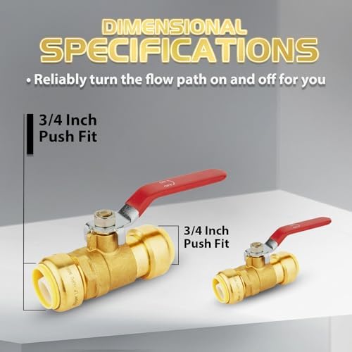 5PCS Foskan 3/4" Push Fit Ball Valves,1/4" Turn Shut-off Valves - Image 2