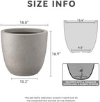 Kante Weathered Concrete Planter 18" Dia All-Weather Round Large Pot - Image 2
