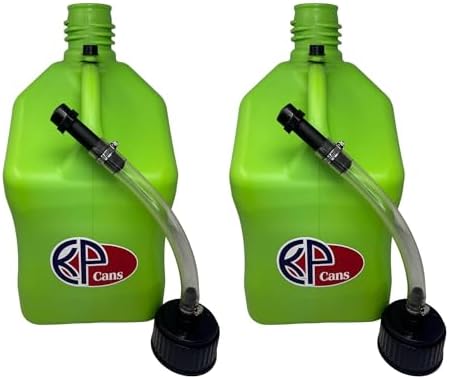 5.5 Gallon Square Utility Jug 2 Pack with 15" Clear Dispensing Hose Kit & Dual-Purpose Cap | BPA-Free Heavy-Duty Multi-Use Container for Water Storage, Automotive Fluids & Outdoor Applications by KOOLPRODUCTS