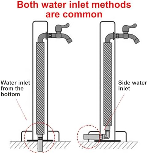 Faucet 304 Stainless Steel Outdoor Vertical Square Garden Water Column, with Faucet and Hose Stand,80cm/31in - Image 4